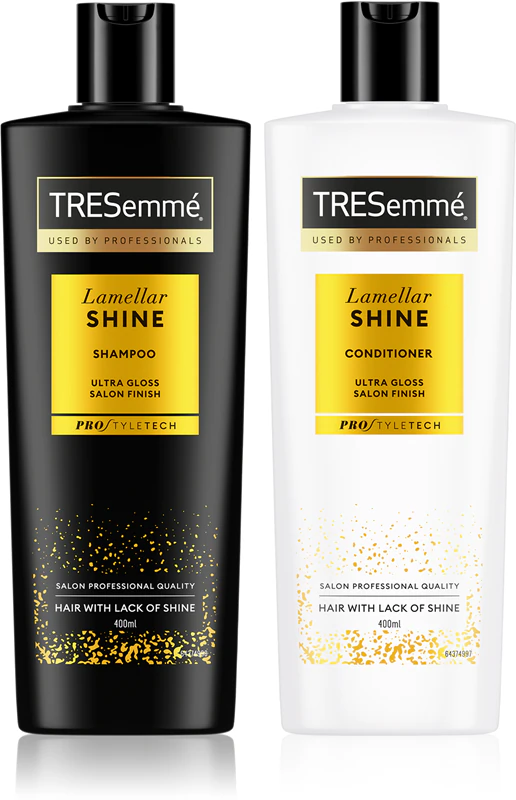 Sada TRESemmé Lamellar Shine na posilnenie vlasov a dodanie im väčšieho lesku