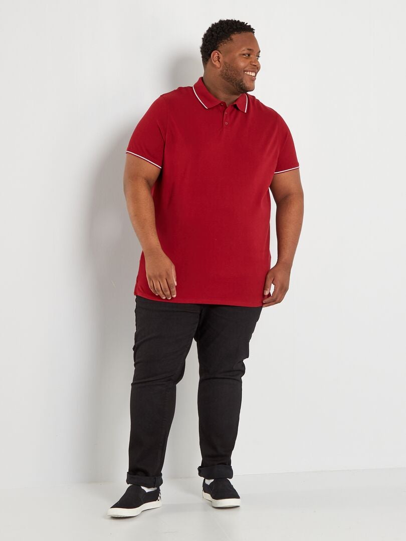 Katoenen poloshirt - bordeauxrood