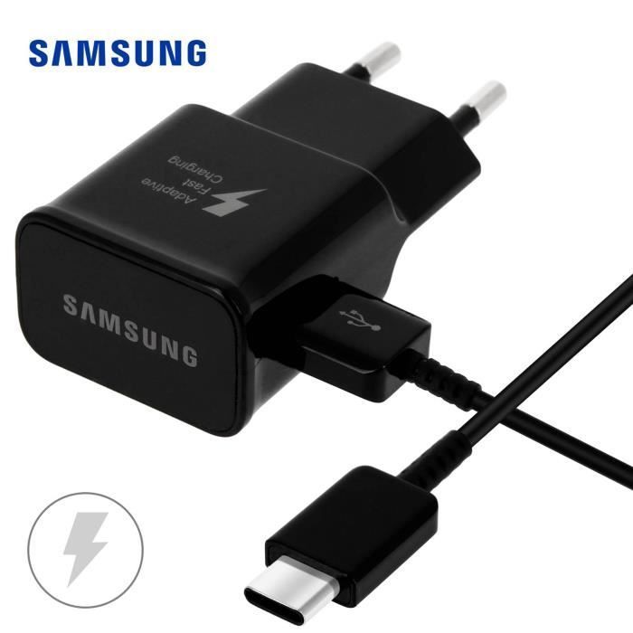 Cargador - Samsung - EP-TA20EWE - Rápido - USB Tipo C - 1 m - Negro