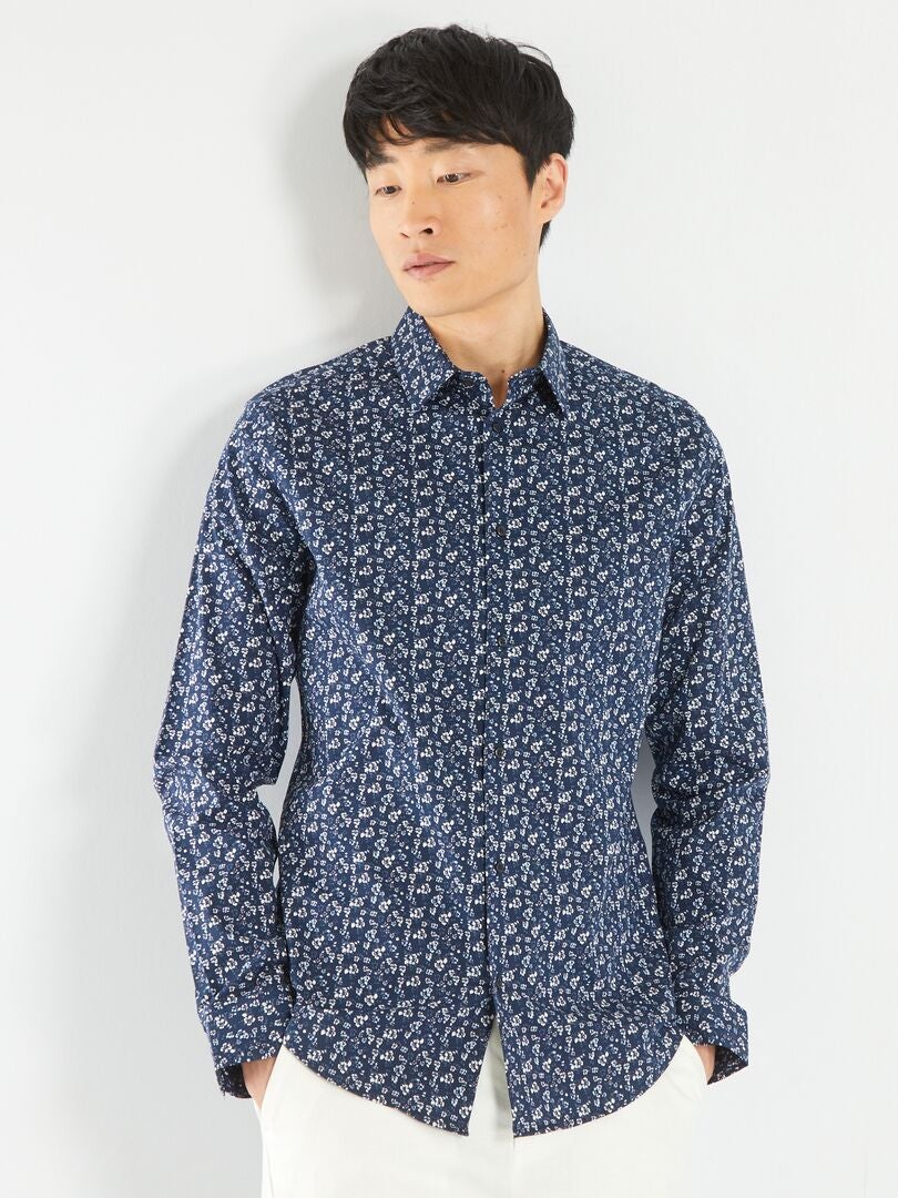 Bedrukt shirt - BLAUW