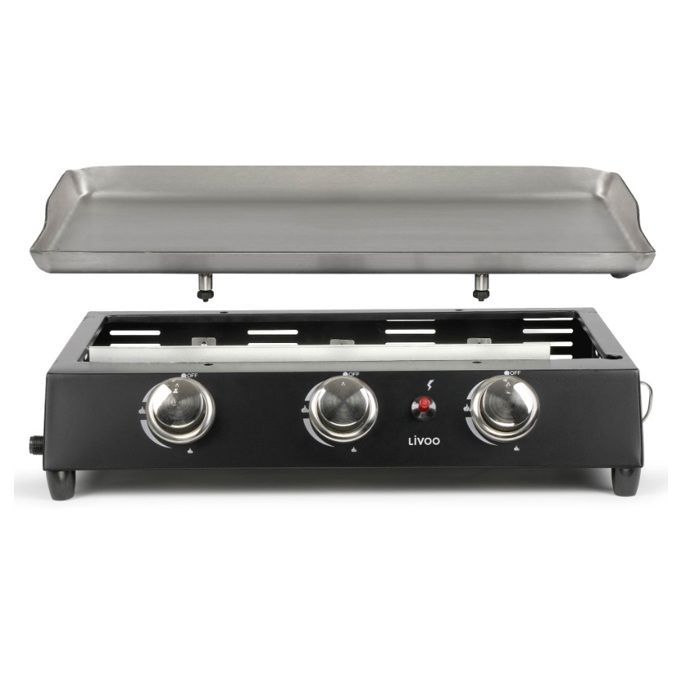 Plancha de gas Livoo 7200w en metal negro - DOC249