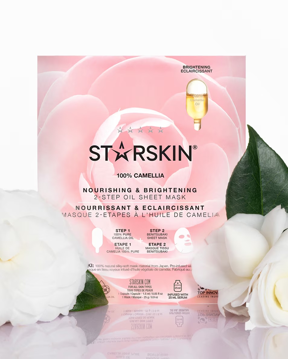 STARSKIN ESSENTIALS CAMELLIA™ HRANJIVA I POSVJETLJUJUĆA ULJNA MASKA U 2 KORAKA