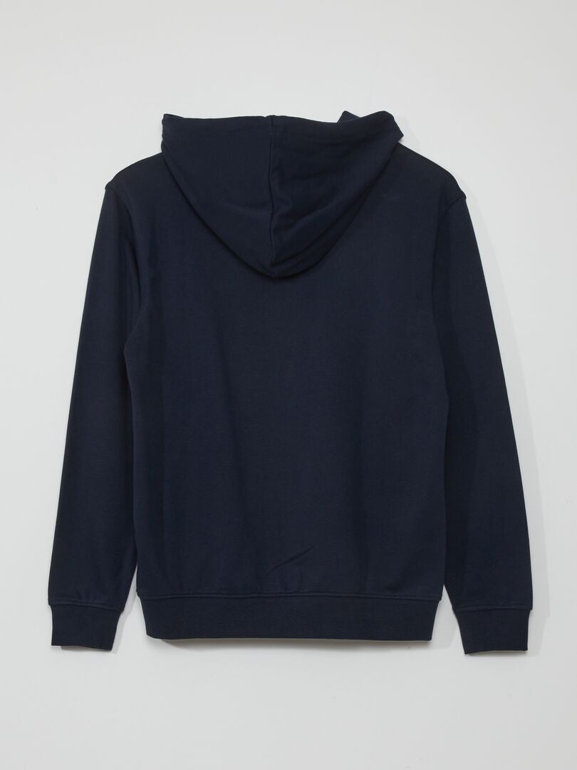 Jas met ritssluiting en capuchon - BLAUW