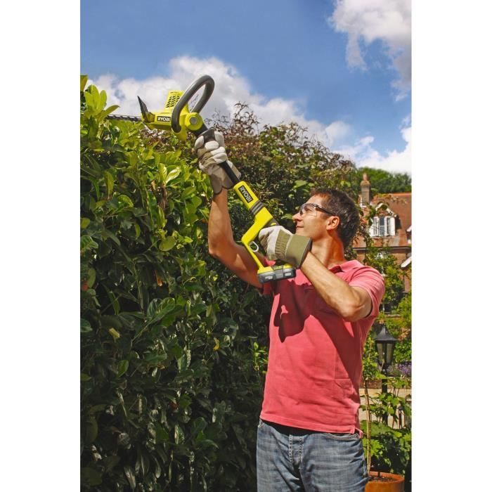 RYOBI - Cortasetos de brazo articulado ONE+ de 18 V - Cuchillas de 50 cm - Espacio entre cuchillas de 16 mm - HedgeSweep™ - Batería y cargador no incluidos