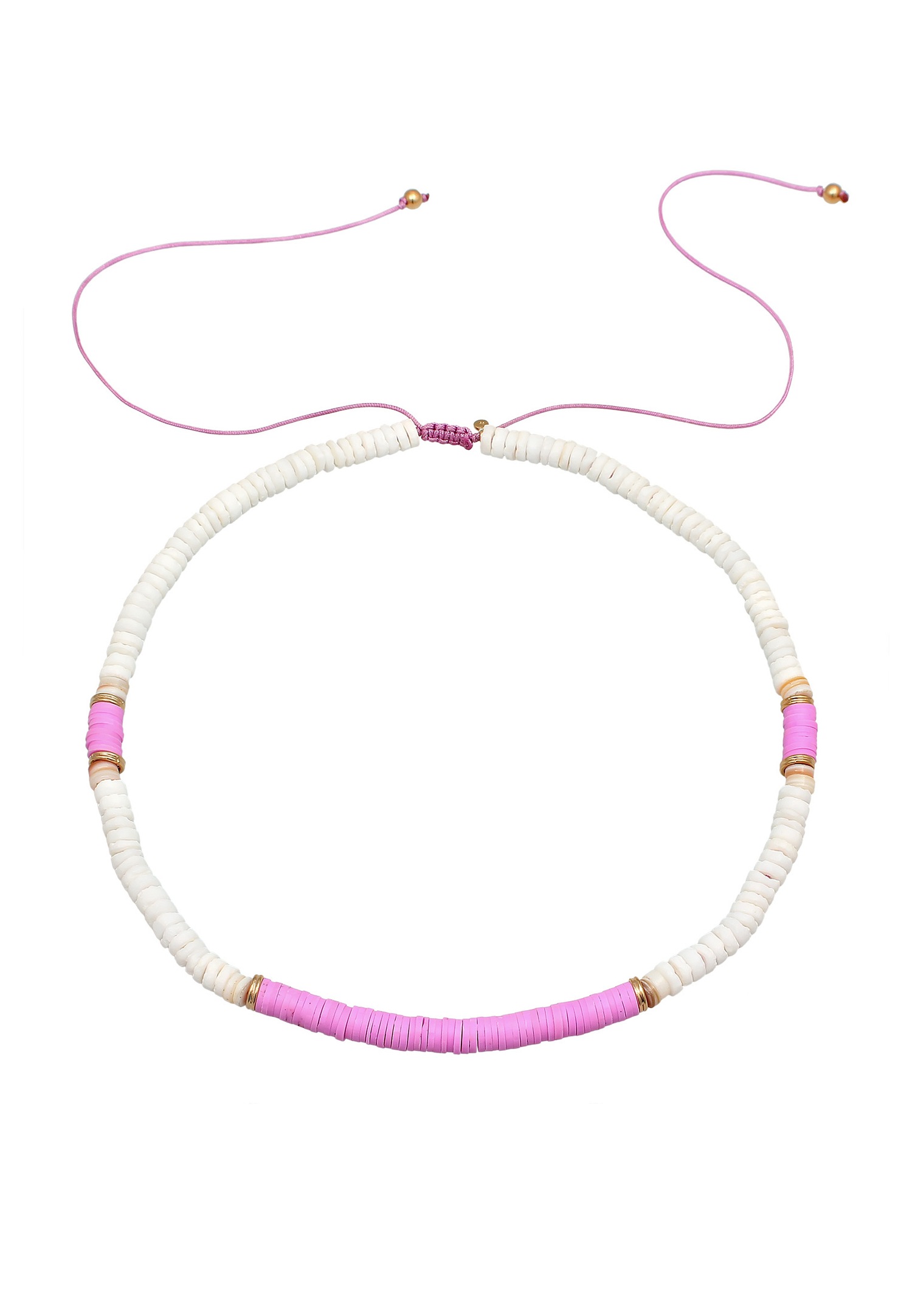 Elli Femmes Beads style surfeur avec perles Heishi en argent sterling 925 plaqué or