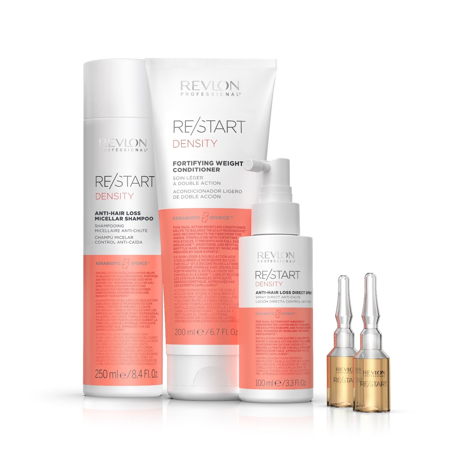 Revlon Professional Hair Serum Restart DENSITY Anti-Hair Loss profesionalios ampulės - 100 ml
