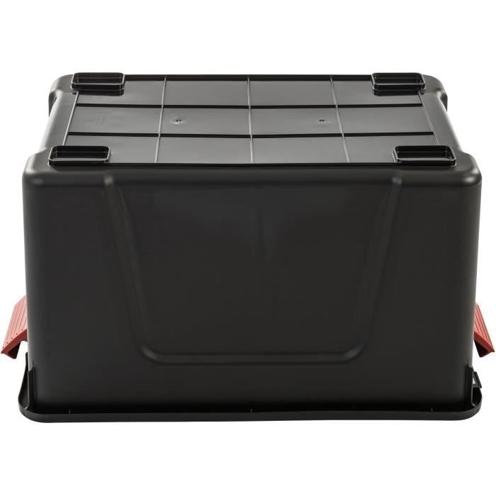 IRIS OHYAMA Juego de 3 cajas de almacenamiento DIY - Store It All - 60 L - Negro y rojo - 59 x 39,5 x 35,5 cm