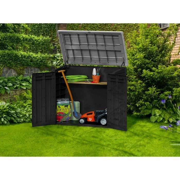 KETER 1200 Litre Outdoor Resin Storage Box, Black and Grey - For Bins or Bicycles