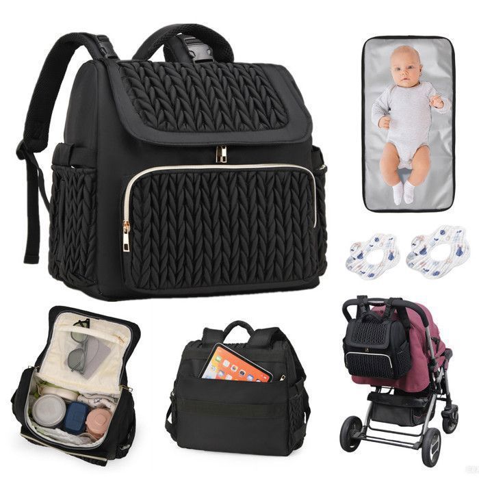 KENLUMO Sac à Langer pour Bébé Avec tapis à langer Sac Maman et Bébé Grand Capacité Sac Maternité Fille ou Garçon Sac de voyage