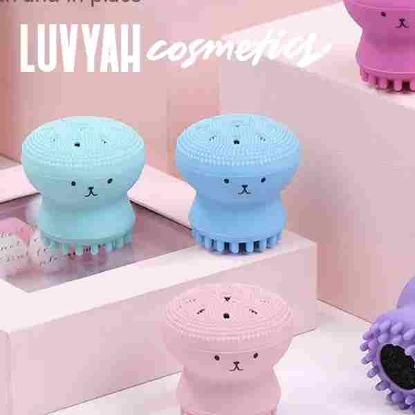 LUVYAH Cosmetics Octopus Exfoliërende Reinigingsborstel Paars