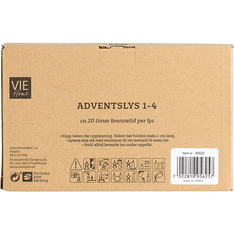 Vie Home Adventskerzen, 4er-Pack, 11 cm, weiß