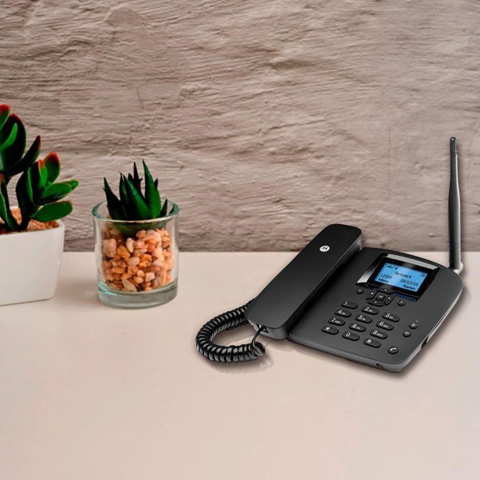 Teléfono inalámbrico doméstico YSFMODE-Voice-2G Fw200L, GSM de cuatro bandas, batería de respaldo, micrófono con función de silencio, llamadas manos libres, color negro.
