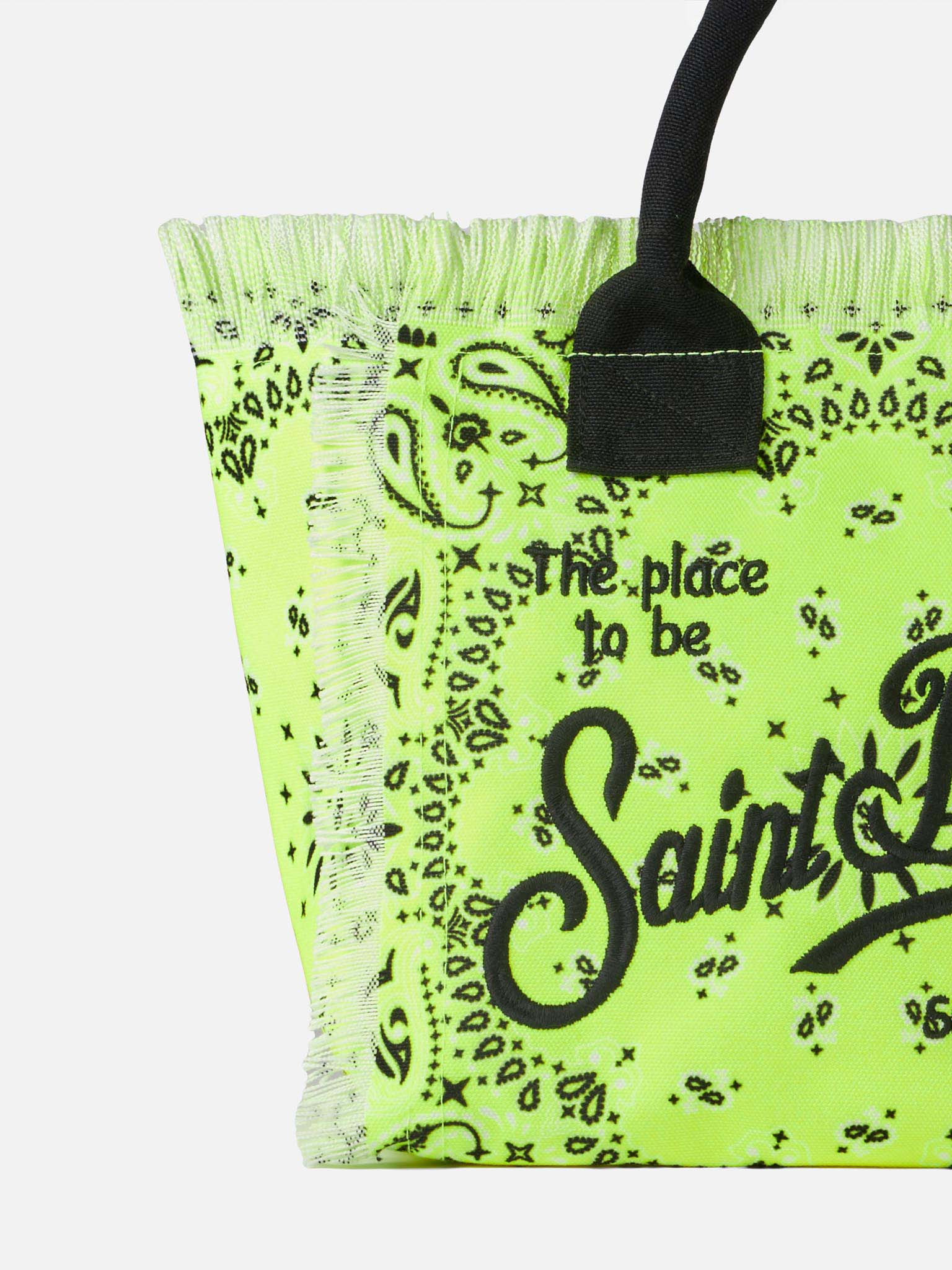 Neongele Colette-tas met bandana-print