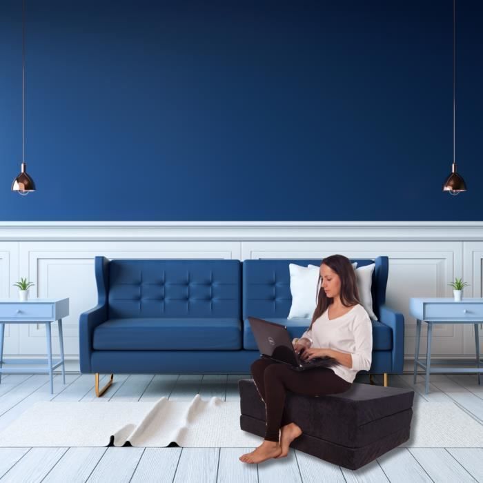 Natalia Spzoo Matelas Pliable 190x90x8 cm Fauteuil futon chauffeuse 90x190 cm, La Housse est Lavable en Machine
