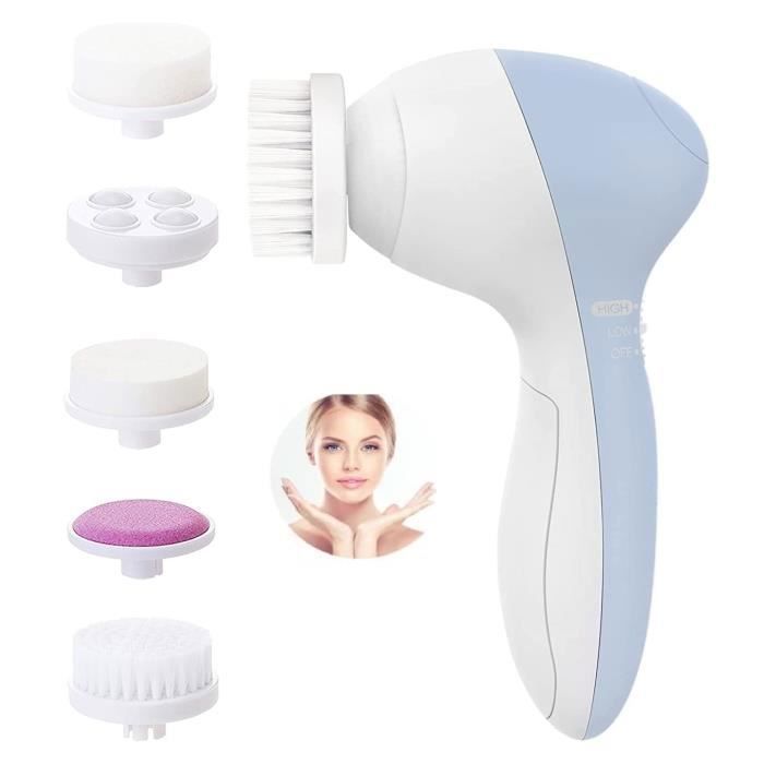 5-in-1 Electric Facial Cleansing Brush with Attachments/Massager, Rotating Facial Cleansing Brush for Makeup Removal, Exfoliation, and Spa Treatments