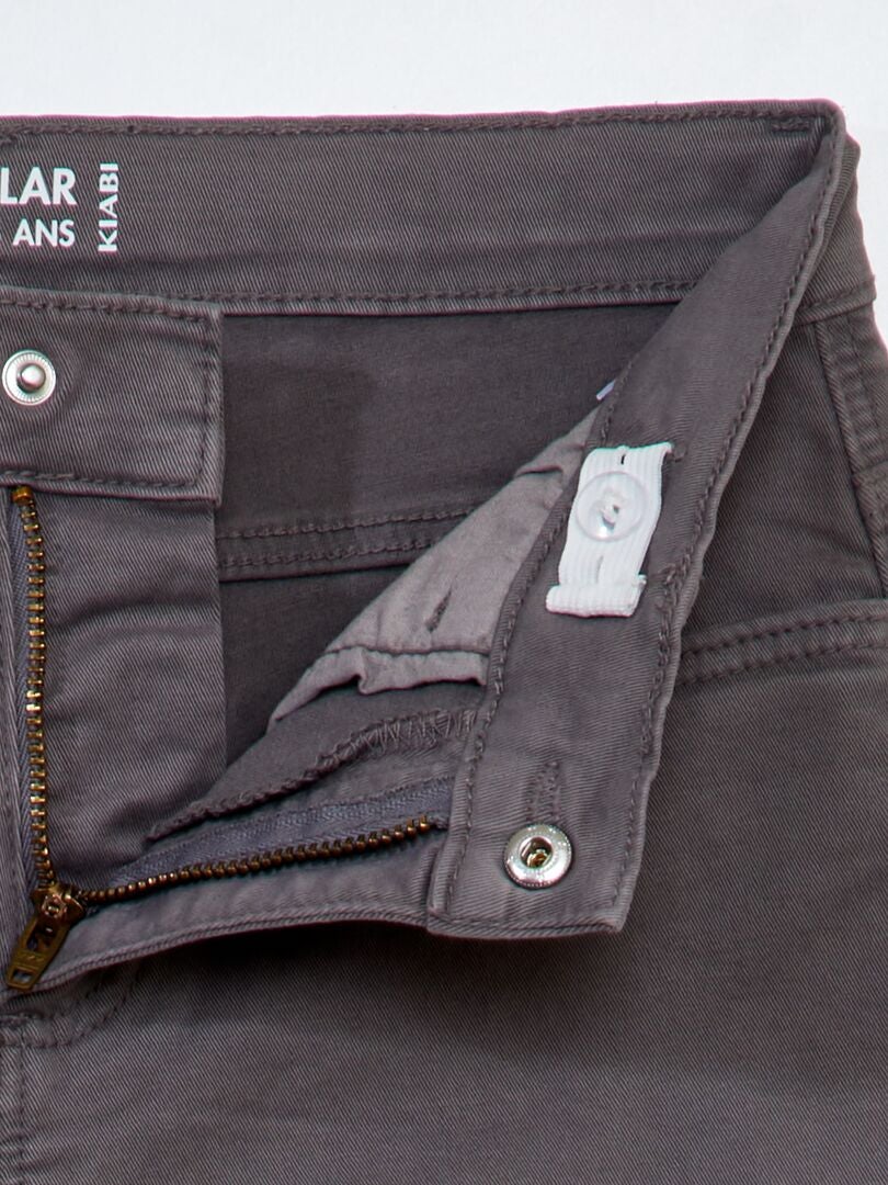 Twill broek met normale pasvorm - GRIJS