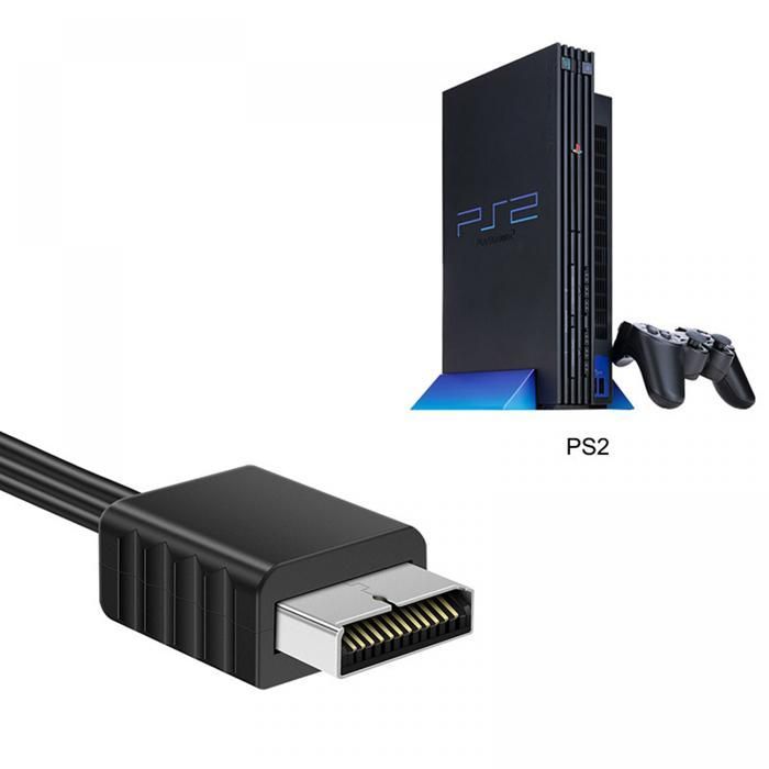 Convertisseur PS2 HDMI 720p/1080p 60Hz, Adaptateur avec Câble 1m, Alimentation USB, Plug and Play pour PlayStation 2