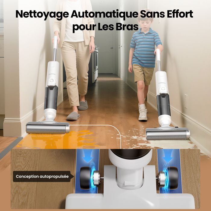 PROSCENIC F10 Ultra Cordless Vacuum Cleaner and Mop - Wet/Dry - 0.7mm Edge Brush - 1.3L Tank - LED Display - 60min Self-Cleaning