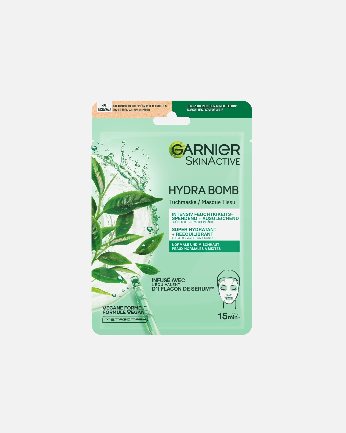Garnier Skin Active Hydra Bomb maska za lice s mirisom zelenog čaja - 32 g