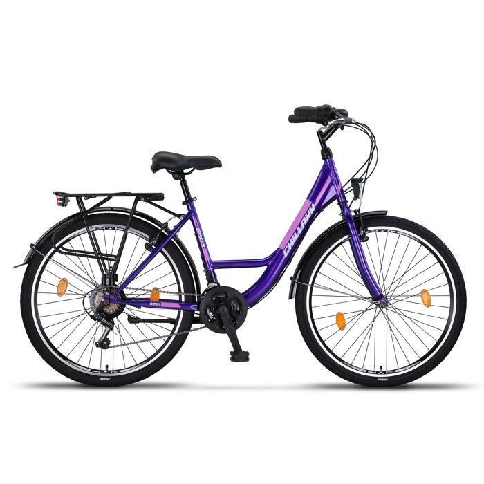 Chillaxx Strada Premium Citybike - 26 Zoll, Lila mit V-Bremse