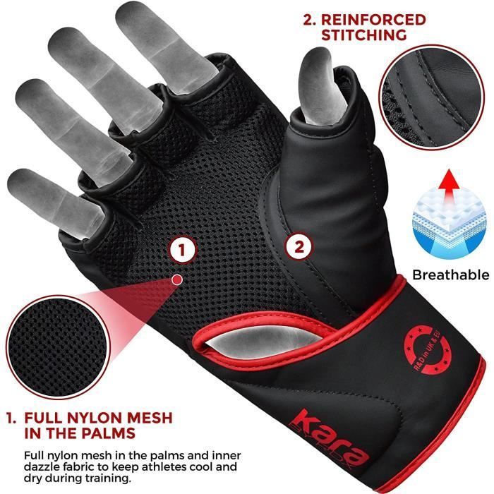 Gants MMA RDX, boxe combat gant pour le grappling, gants de Muay Thai pour le sparring, gants de combat en cage, rouge