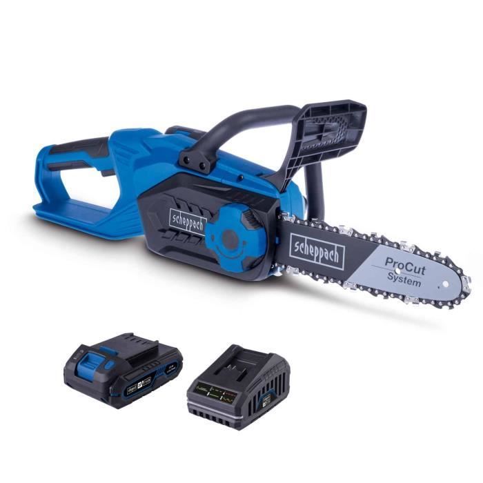 Motosierra inalámbrica Scheppach - C-CS254-X SET S - Longitud de corte de 25,4 cm - Batería IXES de 20 V y 2 Ah + cargador