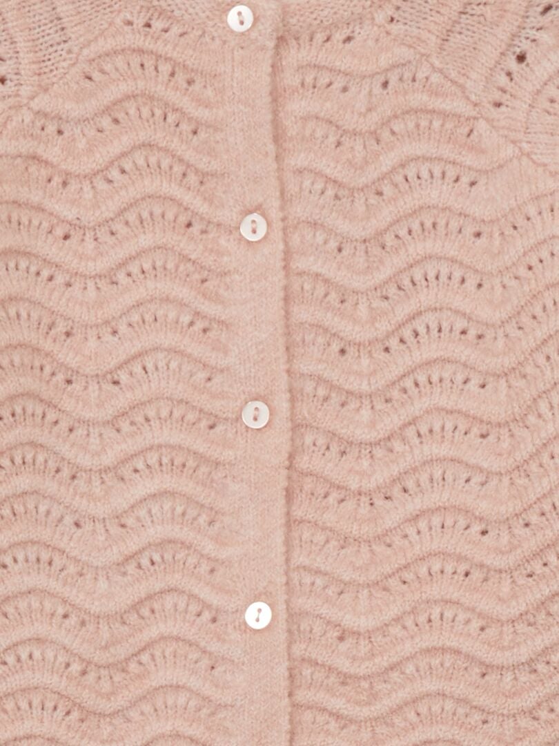 Cardigan in maglia fantasia - ROSA