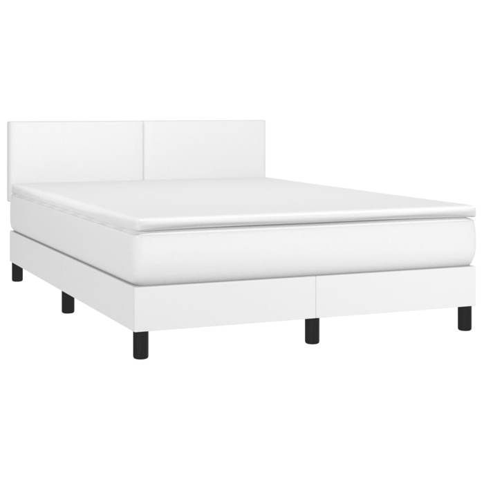 Estructura de cama con colchón - Maison Exclusive - 140x190 cm - Piel sintética - Máxima relajación