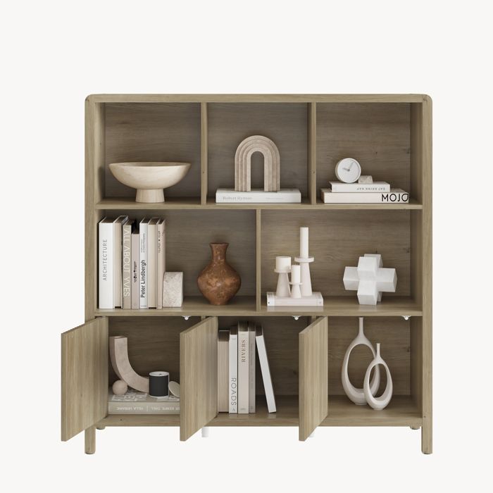 Commode Lukkodso 102 x 98 x 30 cm effet chêne moyen clair