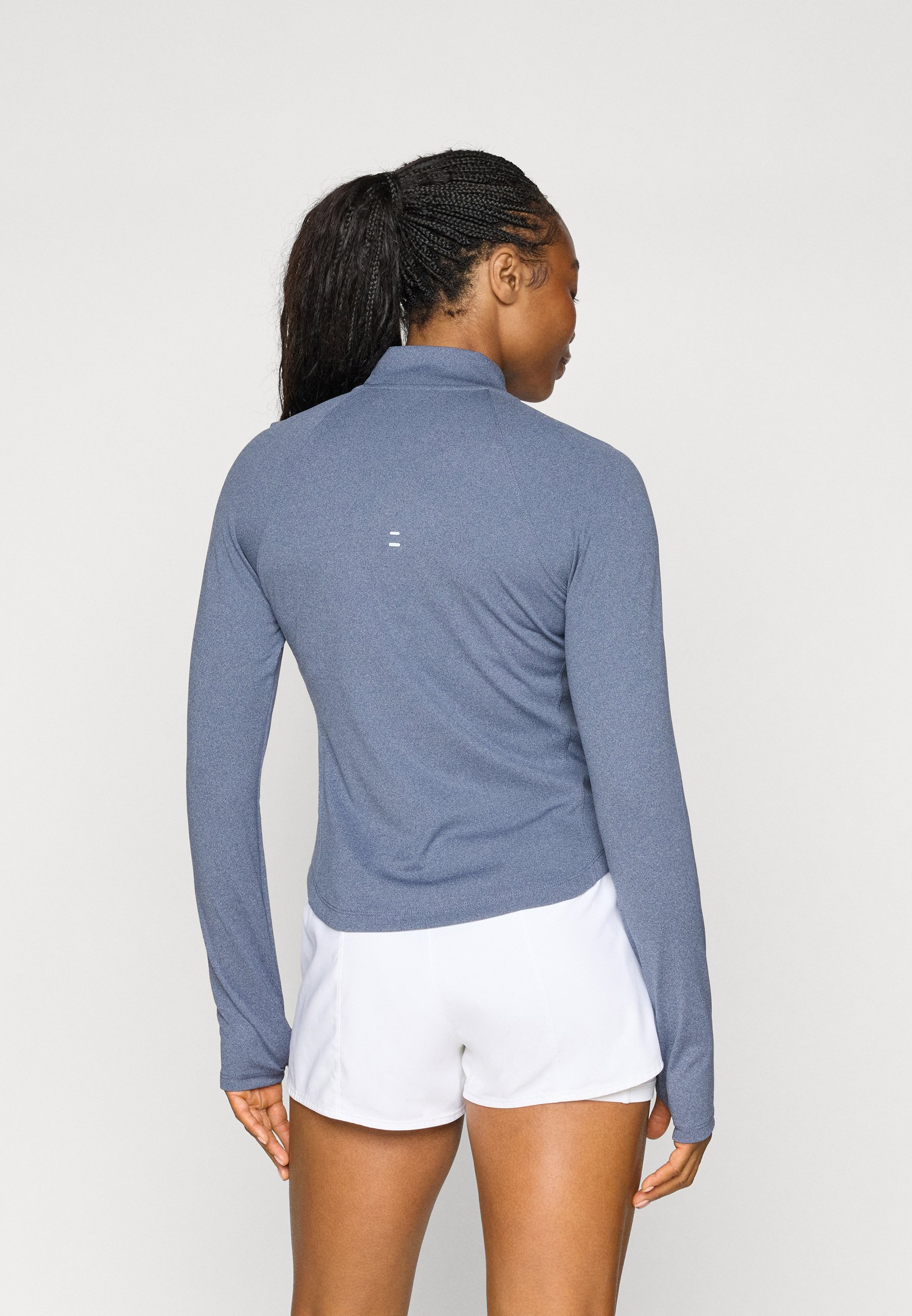 Nike Performance TEMPO - Top met lange mouwen - middernachtblauw/gemêleerd/reflecterend zilverkleurig