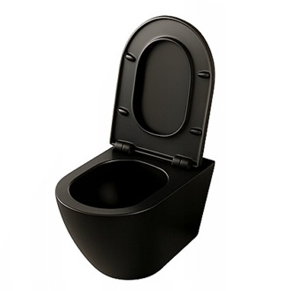 Miska WC czarna rimless wolnoopadająca duroplast
