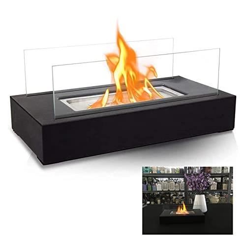Chimenea de sobremesa - LZQ - Modelo de bioetanol - Acero inoxidable - Negro - Saludable y no tóxico
