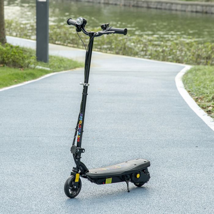 Electric scooter - HOMCOM - 120W foldable for children aged 7-14, 12 km/h, 10 km range - steel - black