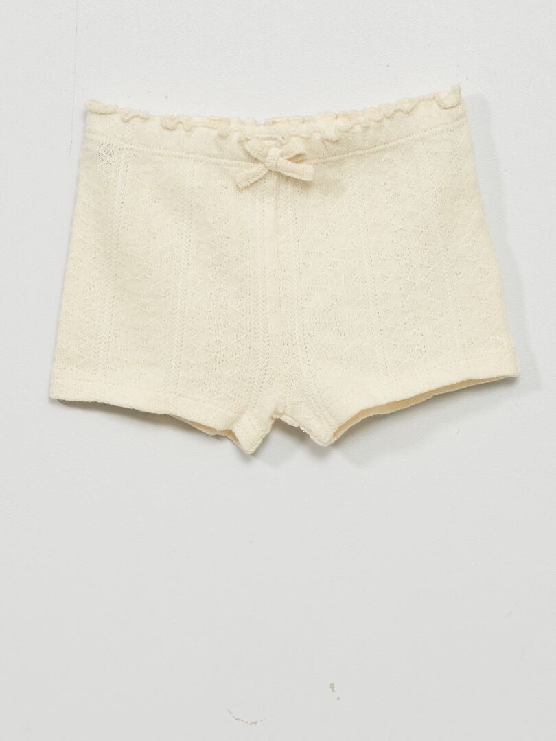 Conjunto de 3 peças em malha canelada - BRANCO