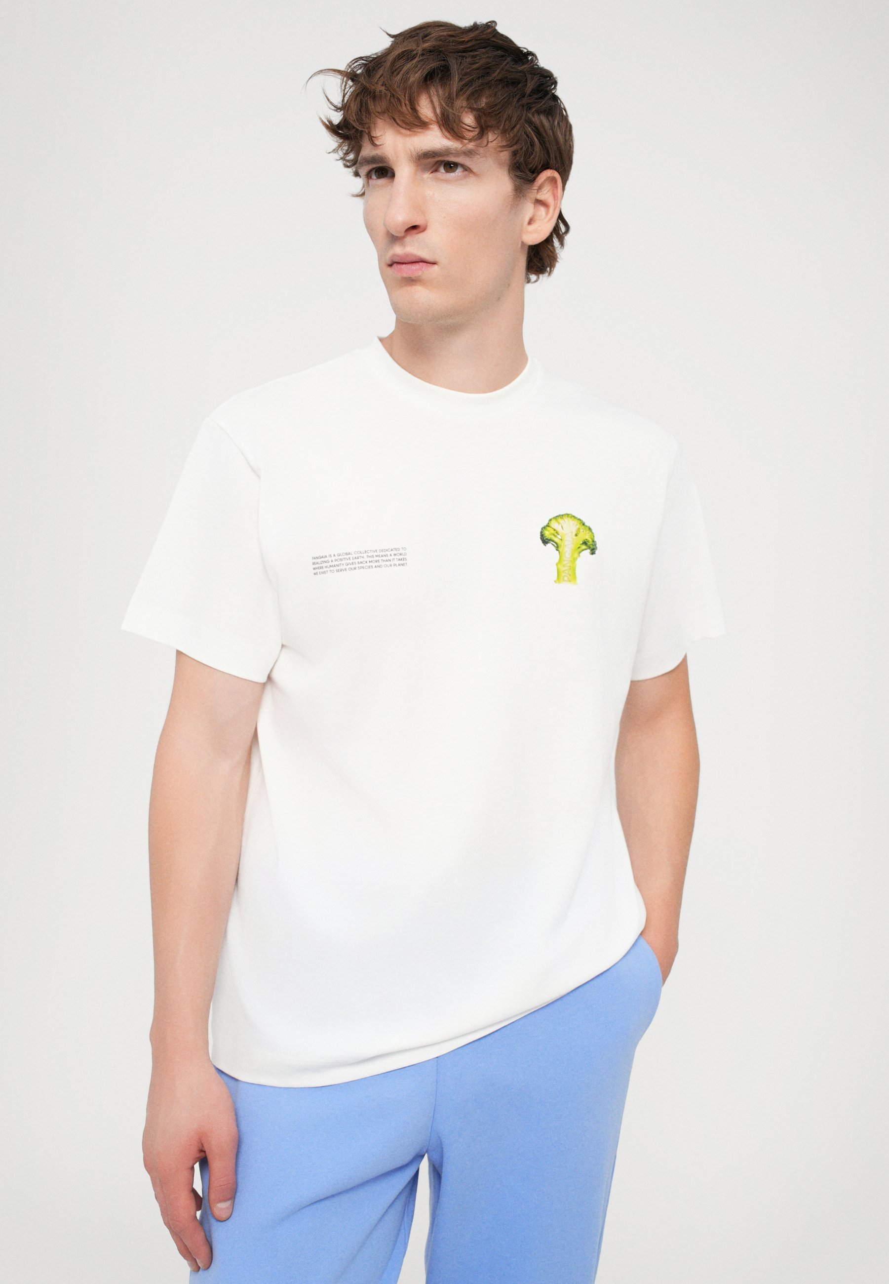 Camiseta unissex PANGAIA MIDWEIGHT BROCCOLI - Estampa - off-white
