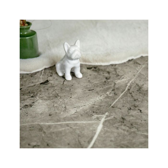 Suelo de linóleo moderno - Efecto mármol gris - Rollo de 4 m x 3 m