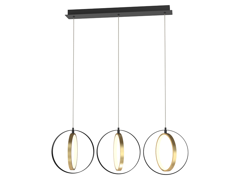 Lampa wisząca Valla ze ściemniaczem czarno-złota