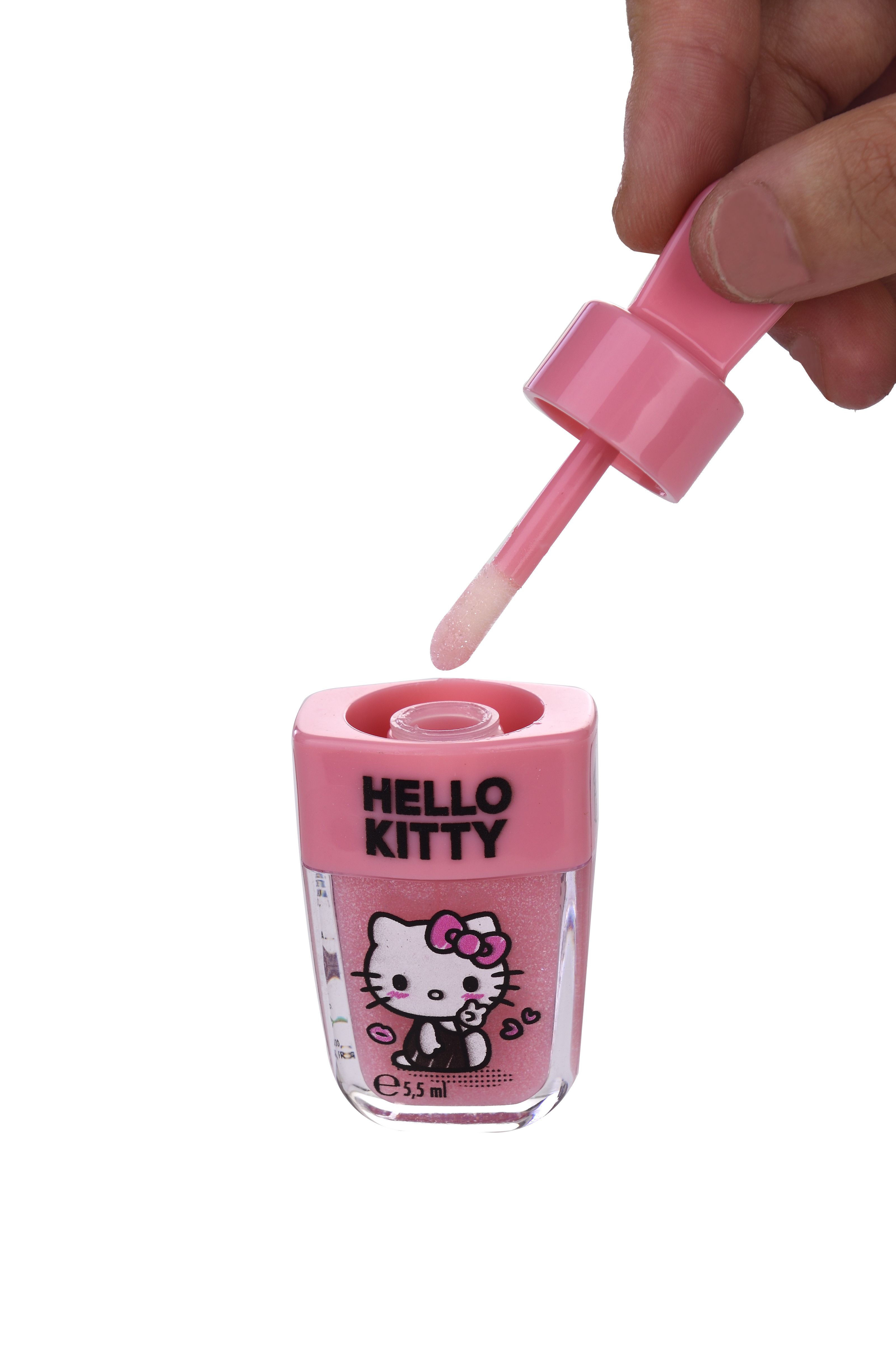„Hello Kitty“ braškių skonio lūpų blizgis Lūpų blizgiai ir lūpų blizgiai