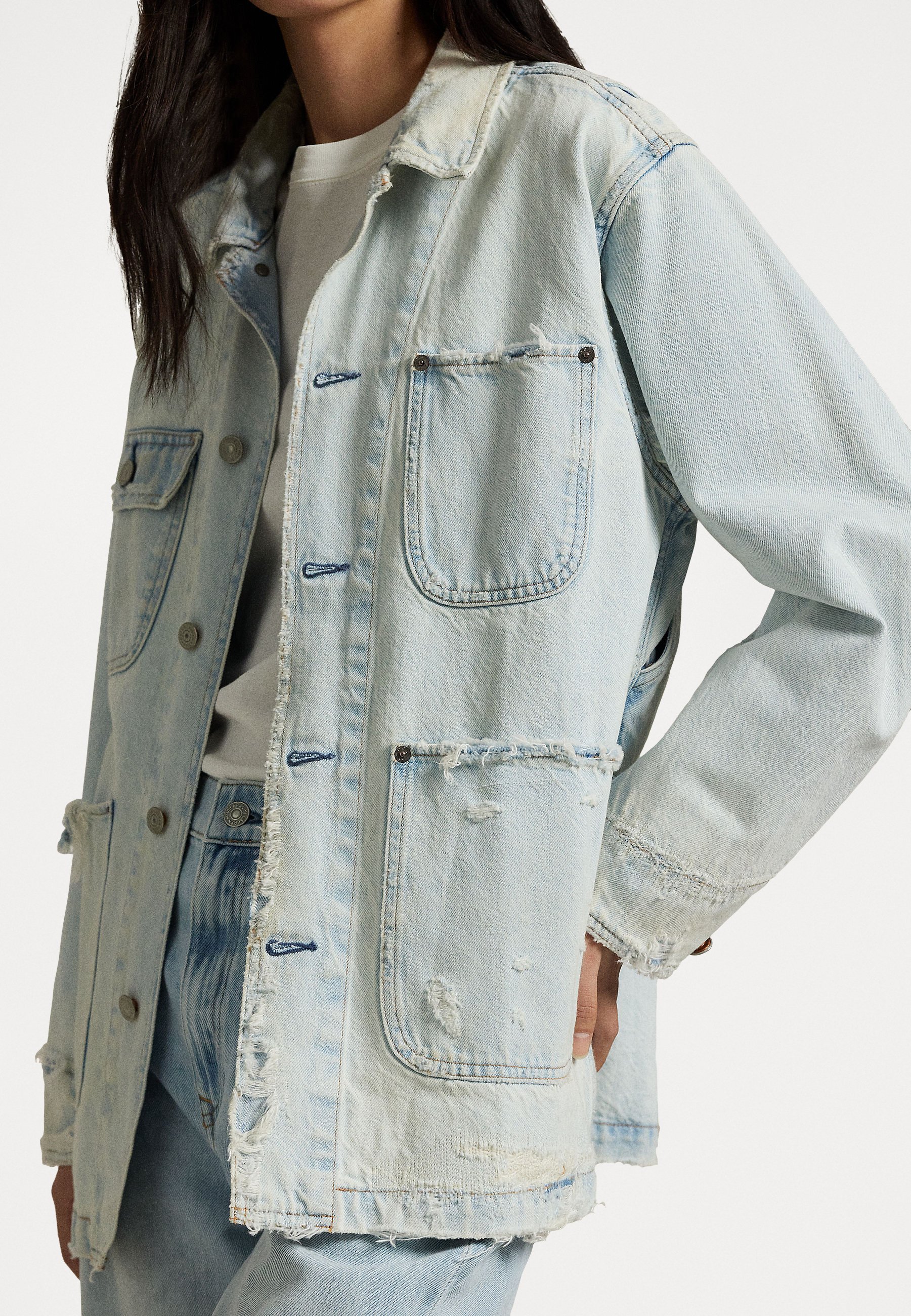 Polo Ralph Lauren RIGID DENIM ONGEVOERDE FIELD JACKET - Denimjack - motta wash