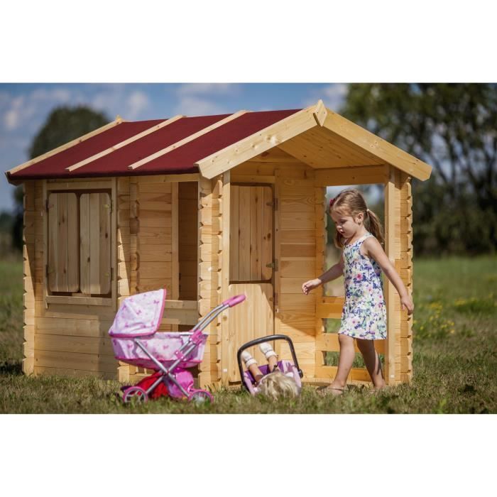 Casita de juegos de madera para niños - TIMBELA M501 - Casita de juegos de madera - Exterior - Beige