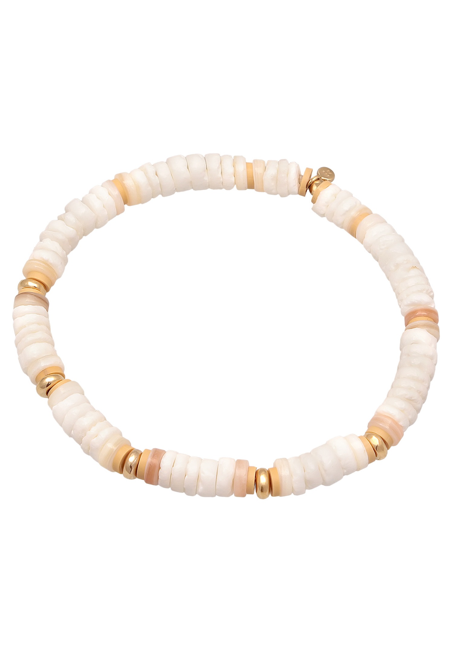Elli Femmes Style Surfer Tendance Plage avec Heishi Beads en argent sterling 925 plaqué or