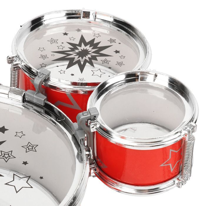SURENHAP Batteria Jazz per Bambini, Kit Batteria Jazz per Bambini, Giocattoli di coordinazione, Gioco, Rosso