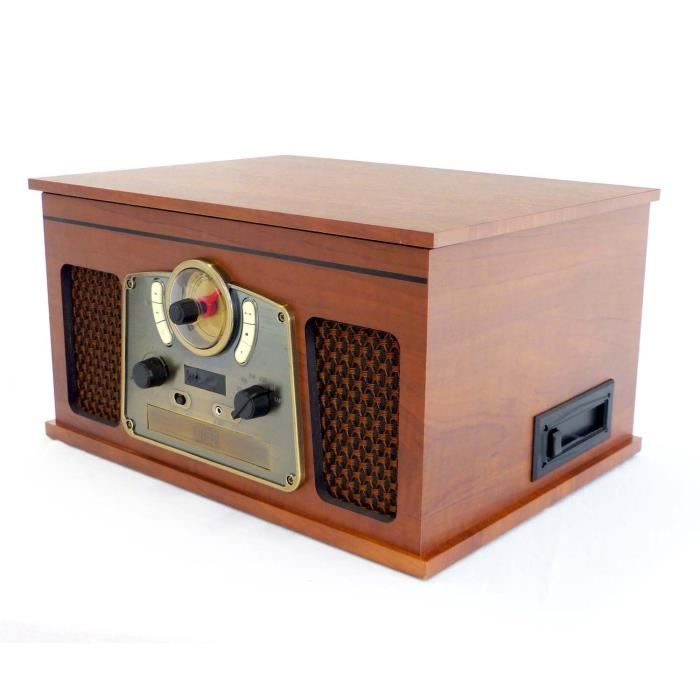 HiFi-System - INOVALLEY - RETRO10E-BTH-N - Bluetooth - Codierungsfunktion - Schallplatte, CD, Kassette