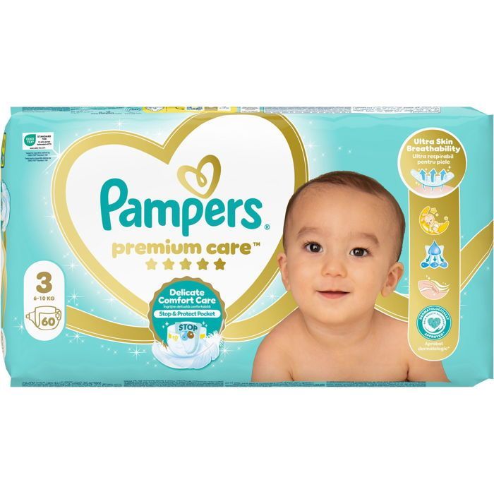 PAMPERS Premium Care vel. 3 (60 unidades)