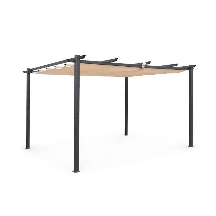 Pérgola de alumínio - Isla 3x4m - Lona bege - Gazebo ideal para o seu pátio. Teto retrátil. Lona deslizante. Estrutura.