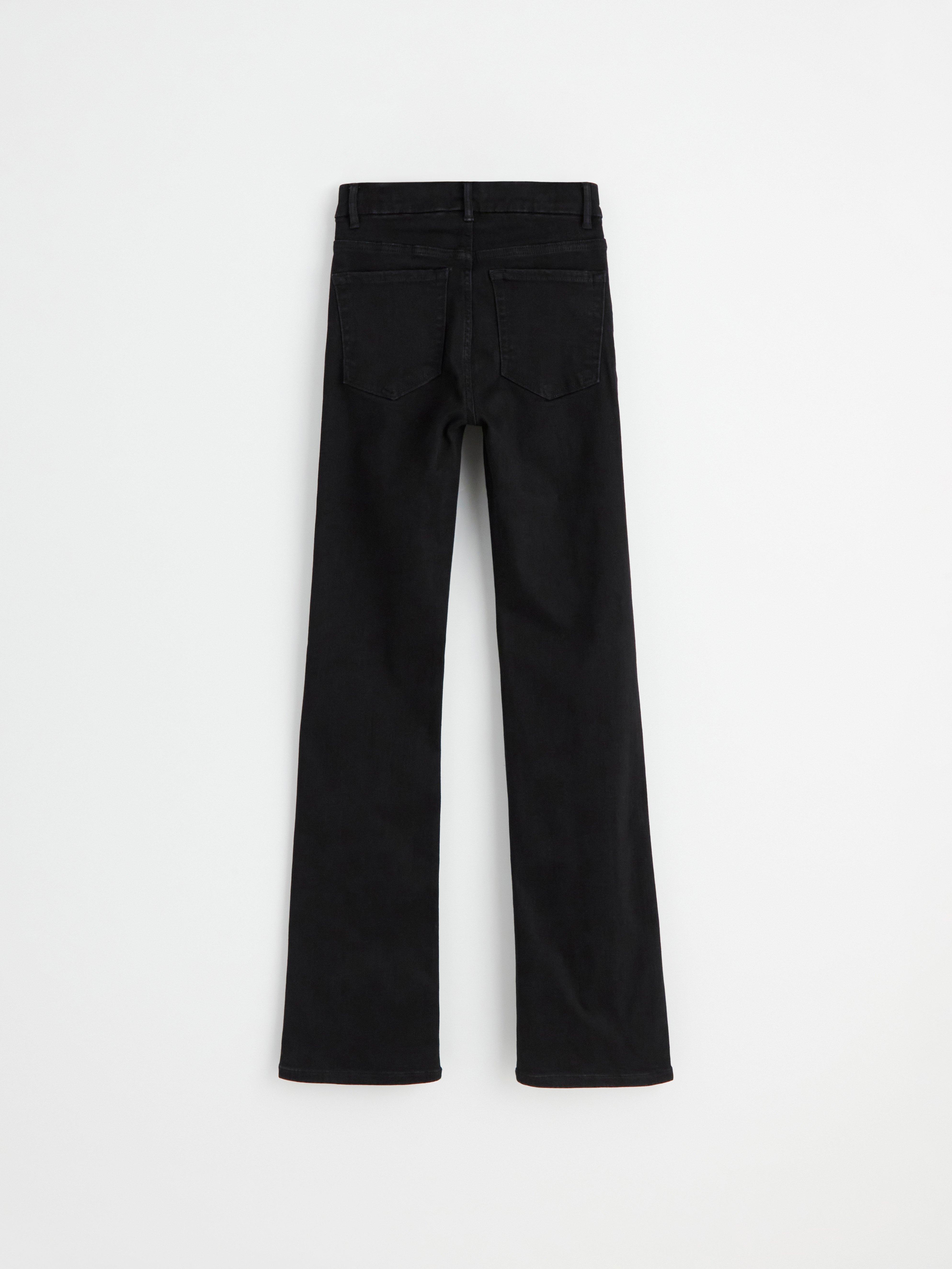 Pantalones vaqueros FLARE Mira extralargos con tejido súper elástico negro