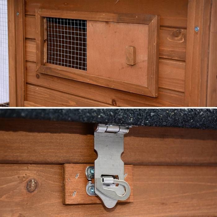 Pollaio per 6-8 galline, in legno di abete, con recinto, COTENTINE