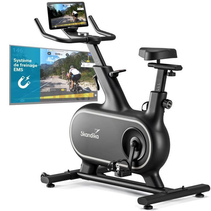 Vélo d'appartement connecté - Skandika Cykling P12-H - Inertie 12 kg - Max. 120 kg