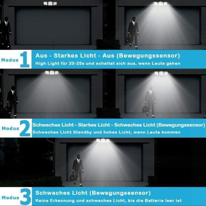 Lampada solare da esterno a LED KENLUMO 138 con sensore di movimento e telecomando.