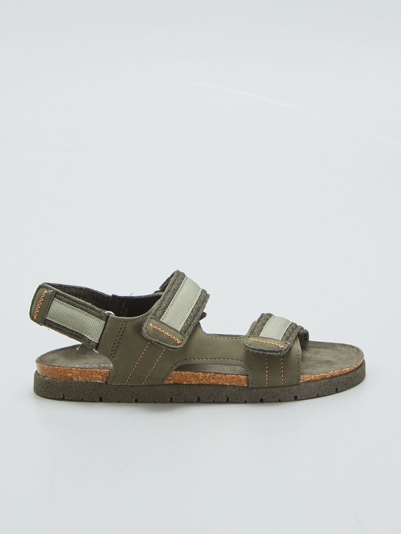 Sandálias de caminhada com fecho de velcro - Cáqui